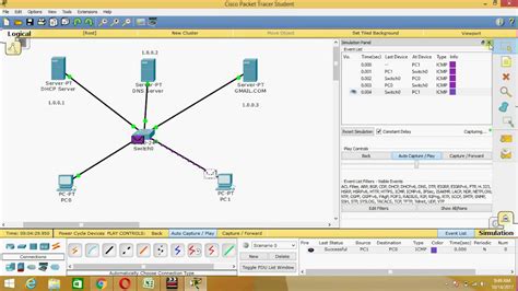 dhcp server configuration packet tracer